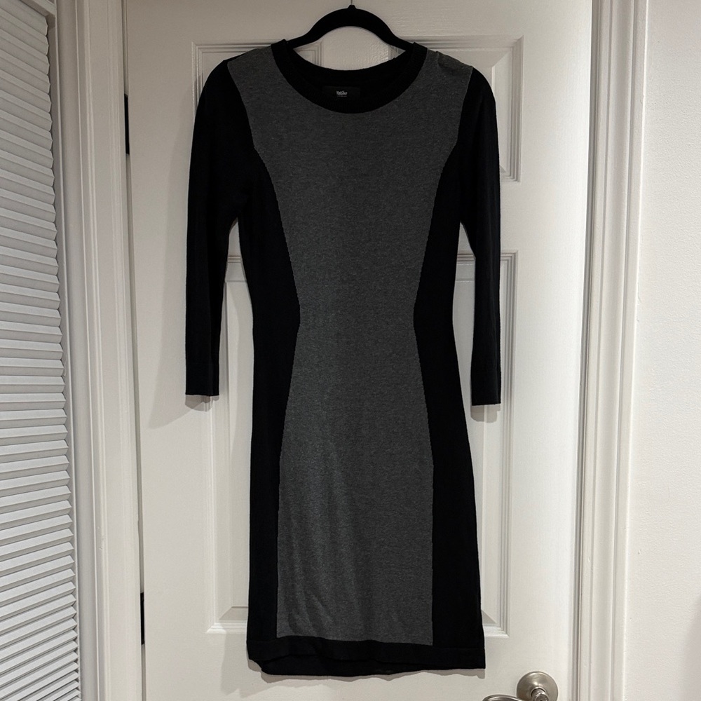 Mossimo Supply Co. Black and Gray Long Sleeve Sweater Dress